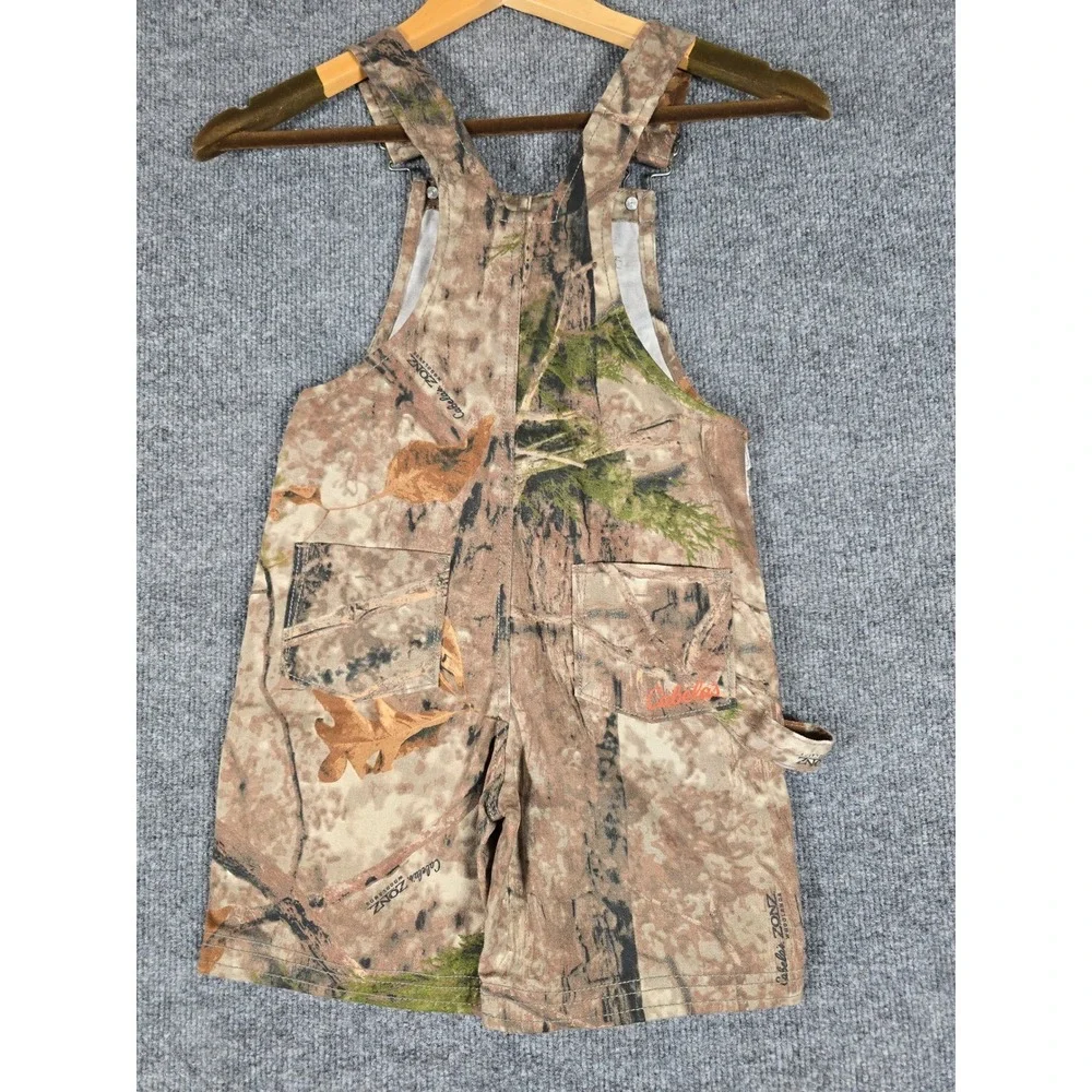 Cabelas Kids 4T Camouflage Overalls Shortalls‎ Woodland Camo Cotton Blend